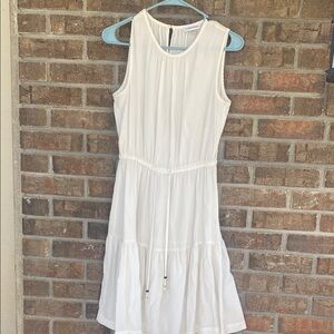 Calvin Klein White Tiered Midi Dress